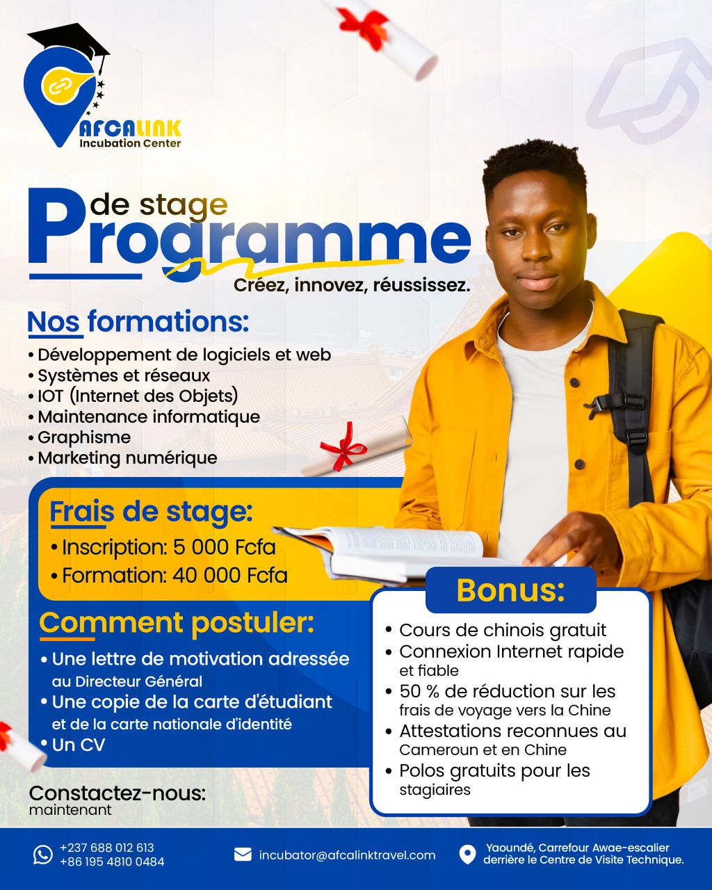 Flyer Stage Académique Afcalink